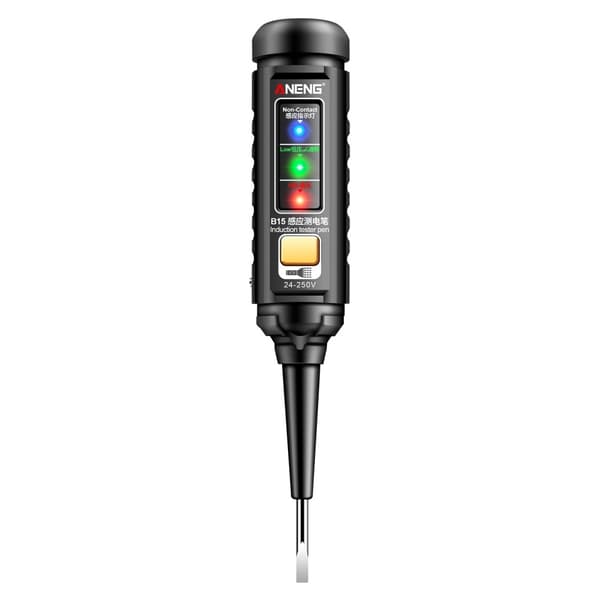 Spændingsdetektor voltmeter voltmeter Lommelygte AC DC Black