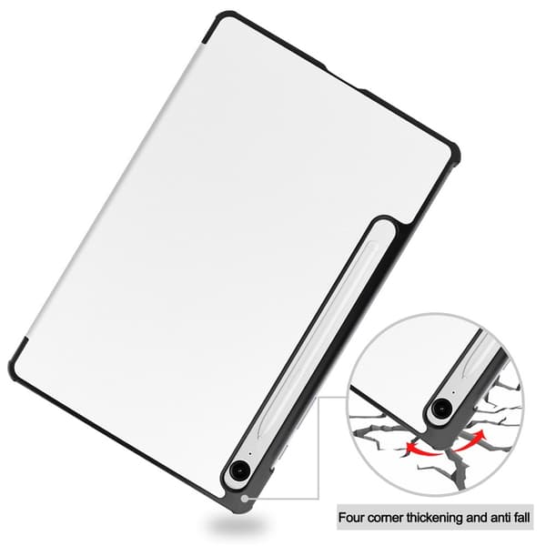 Samsung Galaxy Tab S10 Lite / S10 FE / S9 FE Kotelo Jalustalla - Valkoinen White