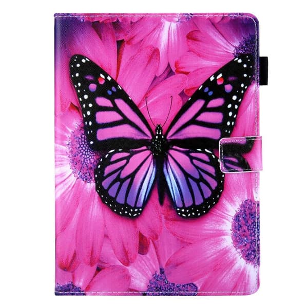 Tablettdeksel med klaff og stativ for iPad 10.9 (2022) - Rosa sommerfugl Pink