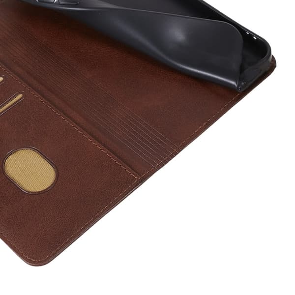 Pengesekk Stativ Telefonveske for iPhone 15 Plus Mobildeksel - Kaffe Dark brown