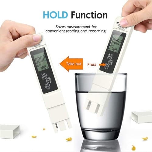 3 - i - 1 digital detektortest for vandkvalitet LCD TDS EC TEMP testpen White