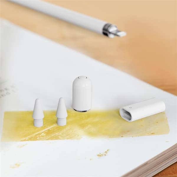 För A Pencil (1:a Gen) Magnetisk Laddningsadapter Set Spetsar + Hållare Vit