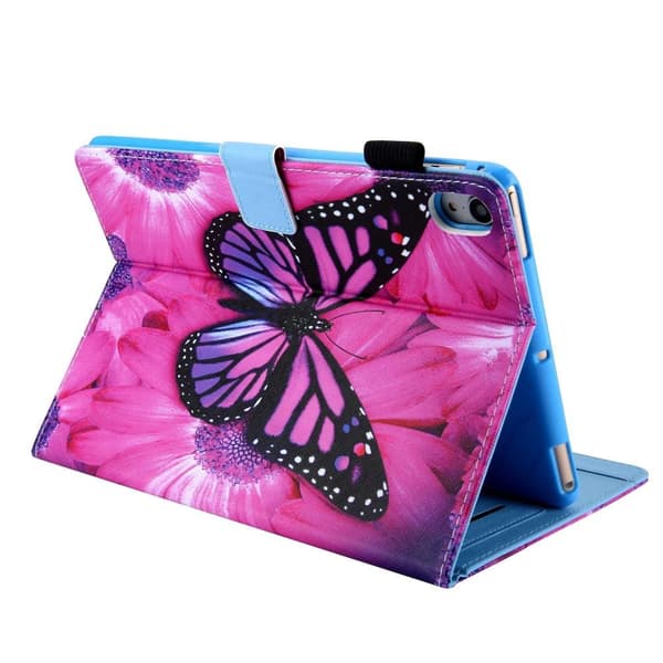 Tablettdeksel med klaff og stativ for iPad 10.9 (2022) - Rosa sommerfugl Pink