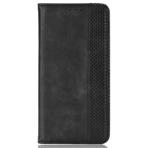 Etui med lommebok og stativ for Xiaomi Redmi 14C - Retro, svart Black