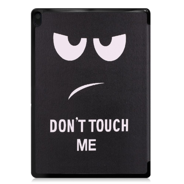 Pattern Printing Tri-fold Stand Cover Lenovo Tab E10 - Do not Touch Me Black