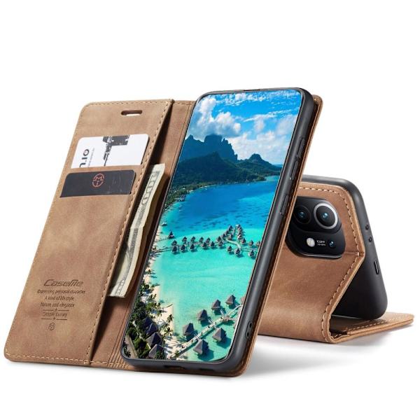 CASEME Retro lompakkokotelo Xiaomi Mi 11 - Ruskea Brown