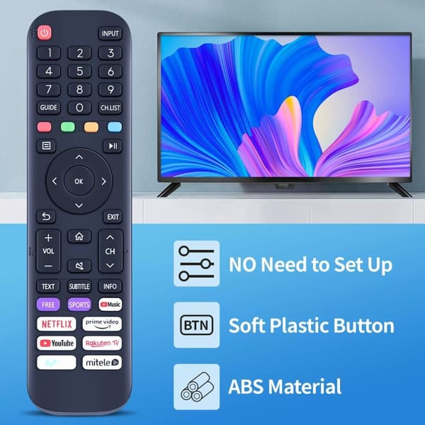 Fjärrkontroll Ersättning för EN2AK30H För Hisense Smart Tv Svart