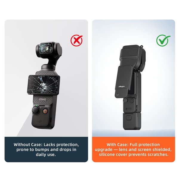 3-i-1-beskyttelsesetui/-deksel til DJI Osmo Pocket 4-actionkamera Black