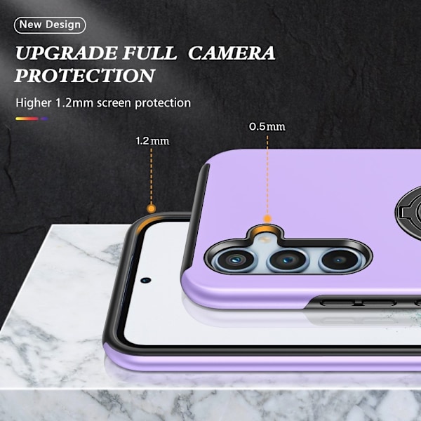 Til Samsung Galaxy A56 5G Hybrid Cover med Roterbar Ringholder Purple