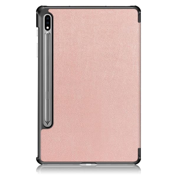 Tri-fold Smart Case med Stativ for Samsung Galaxy Tab S7 FE / Tab S7 Plus / Tab S8+ Pink gold