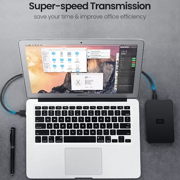 2m USB - A hann til 5Pin mini - USB mannlig dataoverføringslading Black
