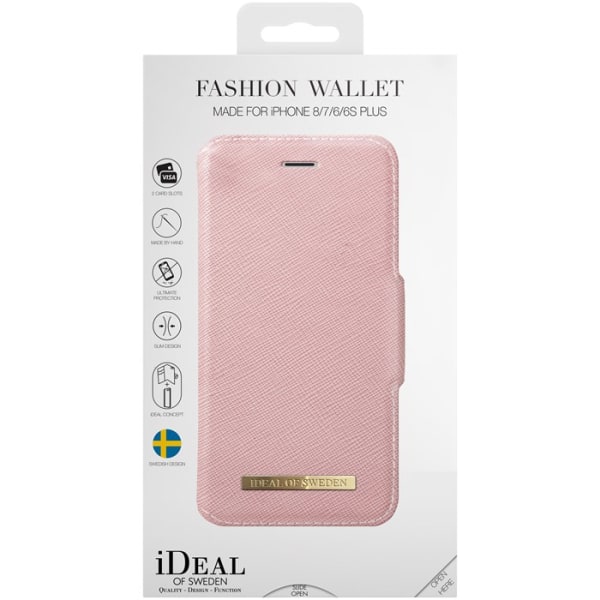iDeal Of Sweden iPhone 8/7/6 Plus -muotilompakko - vaaleanpunainen Pink