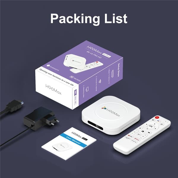 H96 MAX M1 Plus 8K Android TV Box 4+32GB WiFi6 BT5.4 Röstassistent Mediaspelare Vit