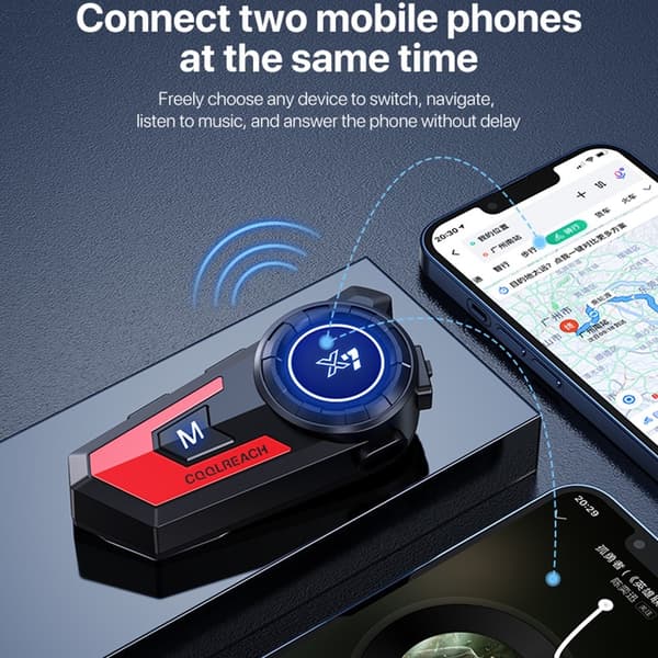 Hjelm Bluetooth-headset vanntett trådløs øretelefon med 2-i-1 myk hard mikrofon Black