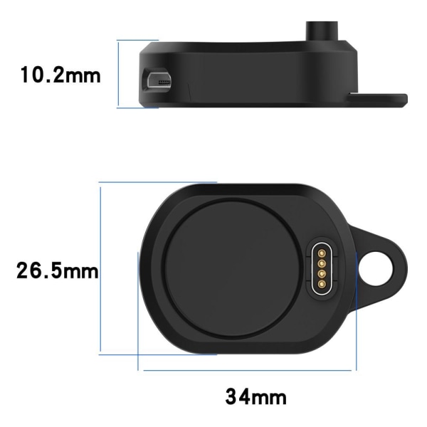 Garmin Fenix 7/7S/7X Type C/Micro USB-opladningsholder Black