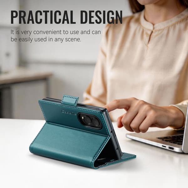 CASEME Glansigt telefonplånboksfodral till Samsung Galaxy Z Fold8 Grön