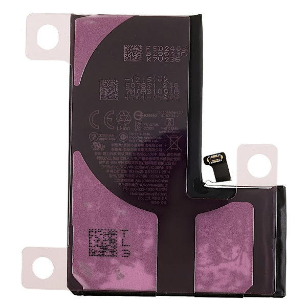 För iPhone 14 Pro 3.87V 3200mAh uppladdningsbart Li-ion-batteri Svart