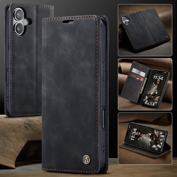 CASEME Retro lompakkokotelo iPhone 17 Black