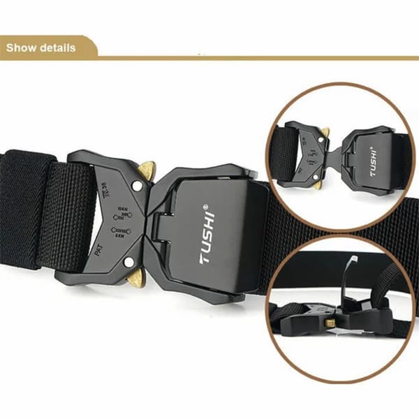 Taktisk bælte taljerem Militær nylon quick release spænde Black