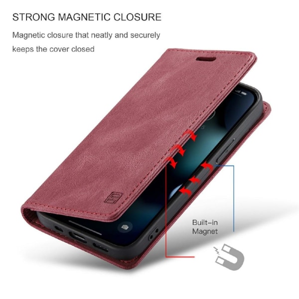 AUTSPACE Plånboksfodral iPhone 13 Mini - Röd Röd