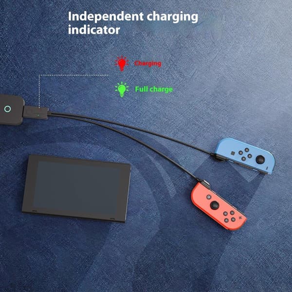 Nintendo Switch OLED Joy-Con Controller 2 in 1 -USB:n kanssa yhteensopiva laturikaapeli Black