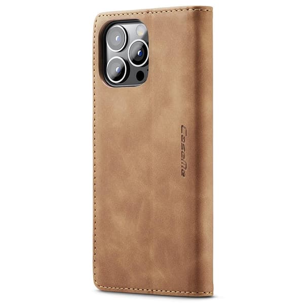 CASEME Retro Lompakkokotelo iPhone 15 Pro Max - Ruskea Brown