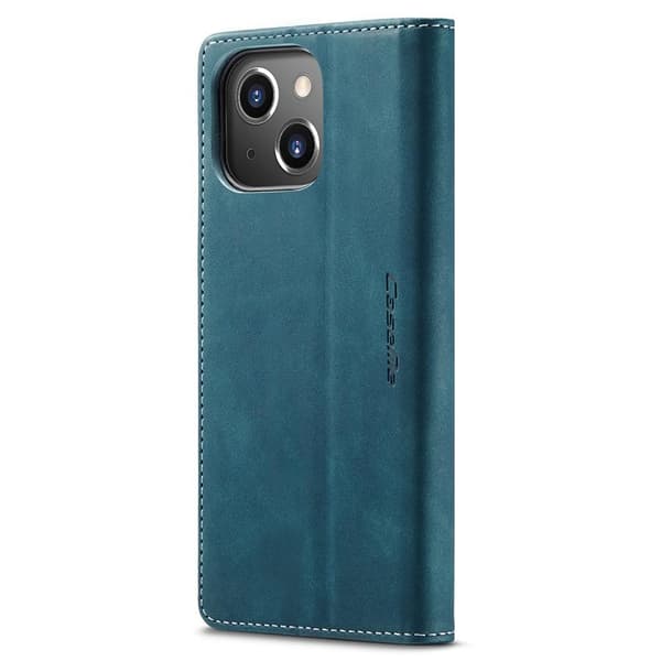 CASEME Retro lompakkokotelo iPhone 15 - Sininen Blue