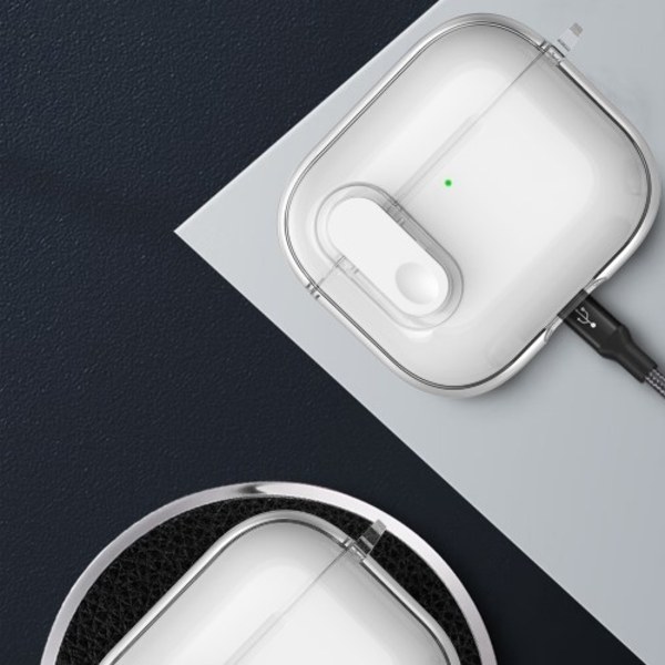 AirPods 4 -kuulokekotelolle Snap Switch jääkristallikirkas kuori - läpinäkyvä Transparent