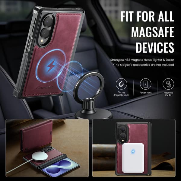 CASEME Magnetisk telefonpungcover til Samsung Galaxy Z Fold8 Red