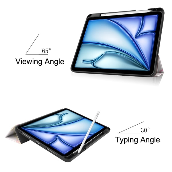 Etui for iPad Air 11 (2024) - Tri-fold Stativ, Tablettdeksel med pennholder - Jente Multicolor