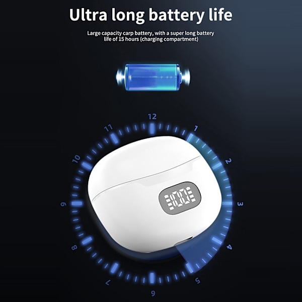 150 Sprog Oversættelse Oversætter Smart Voice Bluetooth In Ear-hovedtelefoner - Hvid White
