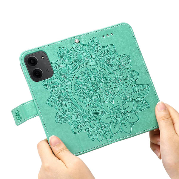 För Xiaomi Redmi 15C Stativfodral Mandala Plånboksfodral Grön