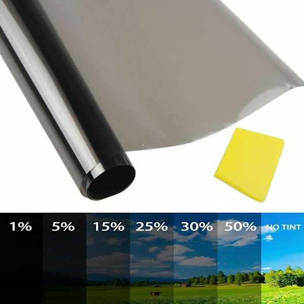 Bilrutefolie Solbeskyttelse Solfilm - 1 Prosent Black