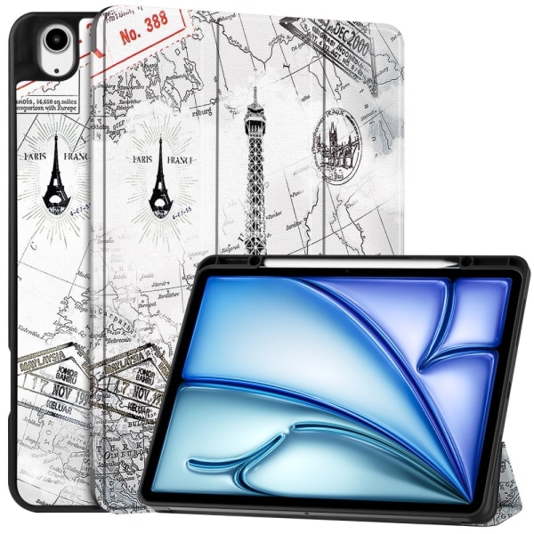 Til iPad Air 13 (2024) Etui Tre-fold Stativ Tablet Cover med Pen Holder - Tower Multicolor