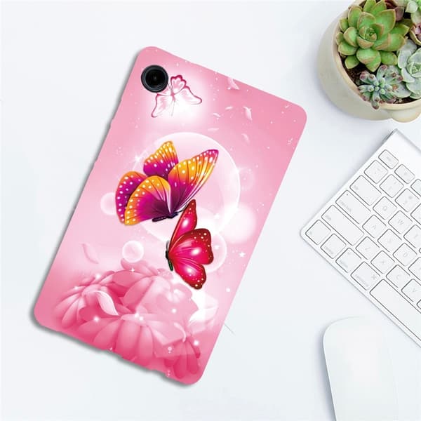 För Samsung Galaxy Tab A11 / A9 Fodral Mönstertryck Slim TPU skal Butterfly multifärg