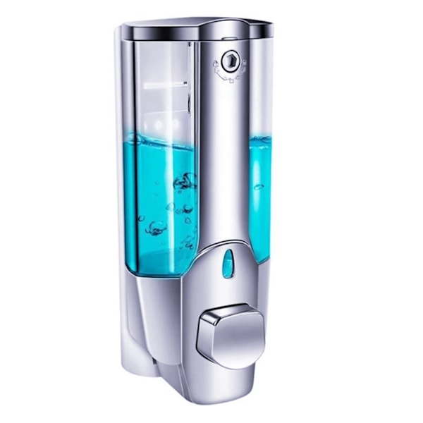 Tvålautomat Väggmonterad handtvåldispenser 350ML duschpumpsdispenser Silver