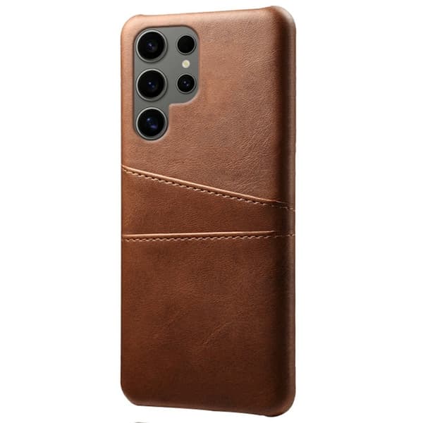 Til Samsung Galaxy S25 Ultra Deksel med 2 Spor Brown
