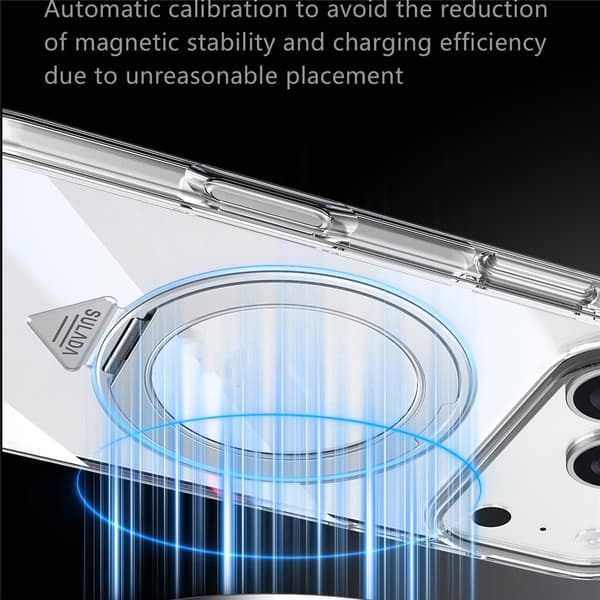Til iPhone 17 Pro Max Skal SULADA Magnet med Kickstand TPU + PC Klar Transparent