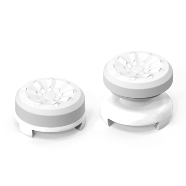 2 stk Tommelgrep Fingergrep for Sony PlayStation 5 / 4 8BitDo Joystick Silikon - Hvit White