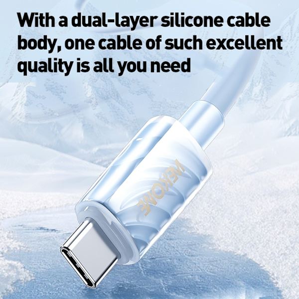 USB-C til USB-C 65W superrask ladekabel 480 Mbps høyhastighetsoverføring White