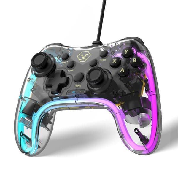 Kompatibel med Nintendo Switch etc Kabel Wired Gamepad Handkontroll Transparent