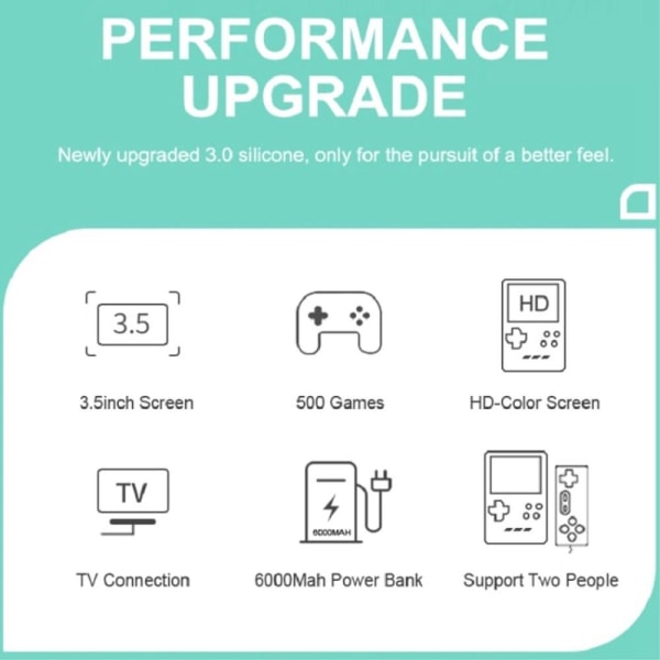 Håndholdt Spilkonsol 3,5" Skærm Retro Videospil Til 2 Spillere Blue