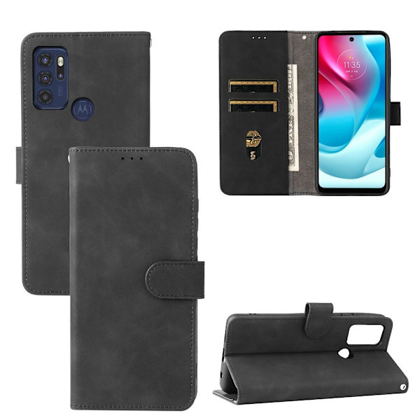 Retro lompakko Motorola Moto G60s - Musta Black