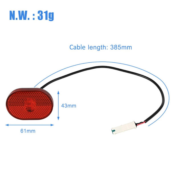 Til Scooter Xiaomi 4 4 Pro Advarselslys baglys LED Black