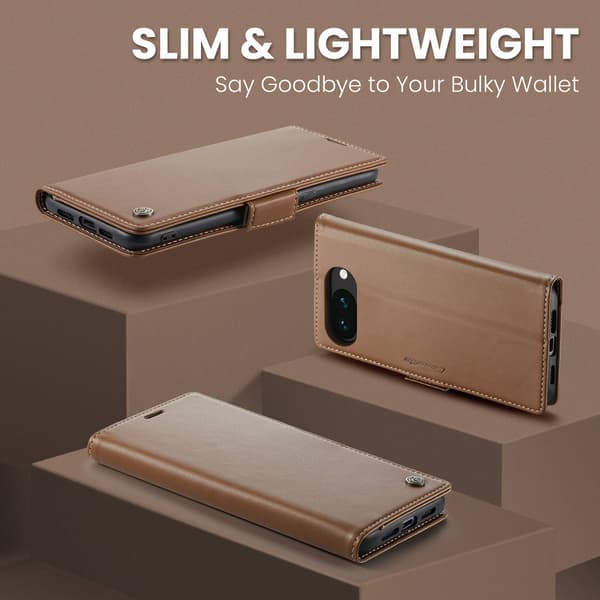 CASEME Google Pixel 10a RFID Suojattu Lompakkokotelo Brown