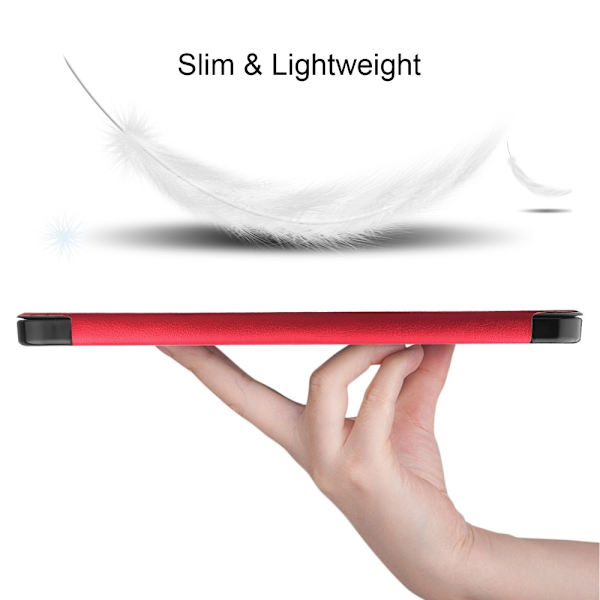 iPad Air 11 (2024) Kolminkertainen Teline Tabletin Suojakuori Kynäpidikkeellä Red