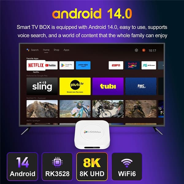 H96 MAX M1 Plus 8K Android TV-boks 4+32GB WiFi6 BT5.4 Stemmeassistent Medieafspiller White