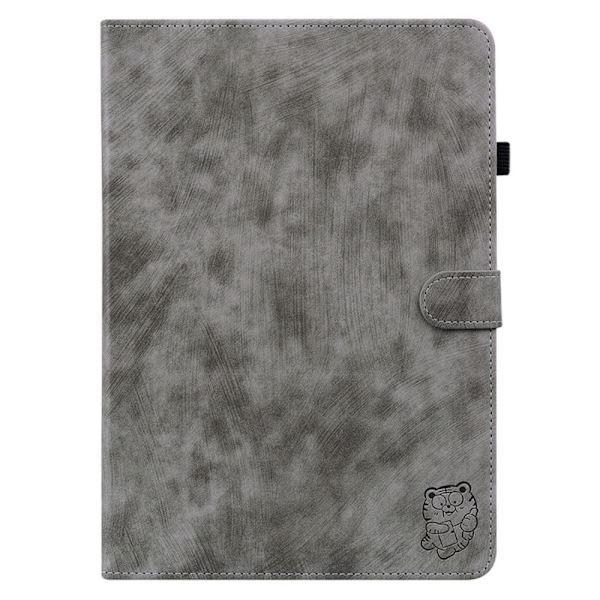 Til Nokia T21 Taske Imprintet Cute Tiger Tablet Cover Kortholder - Grå Grey