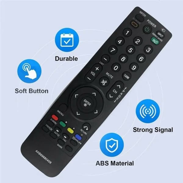 TV fjernkontroll Erstatning for AKB69680409 For LG TV Black