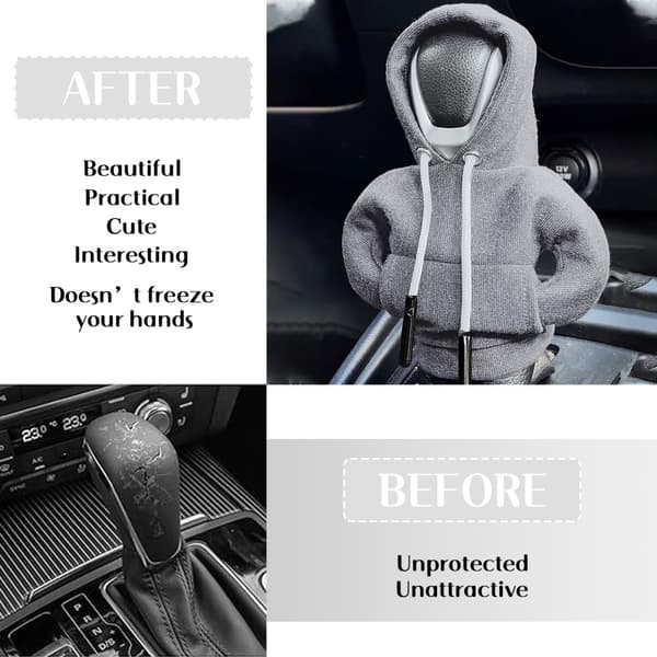 Bil Hættetrøje Beskyttelse Design Dekoration Gear Shifter - Grå Grey